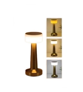 Mey İthalat® Kablosuz Renkli Masa ve Gece Lambası Altın Rengi Dokunmatik Led Lamba