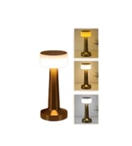 Mey İthalat® Kablosuz Renkli Masa ve Gece Lambası Altın Rengi Dokunmatik Led Lamba