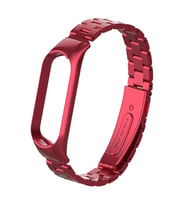 Xiaomi Mi Band 5 Stainless Steel 3 Bakla Çelik Kayış Kordon-(5775) - LOHO8658-1616 (Kırmızı)