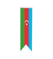 Masa Üstü Kırlangıç Azerbaycan Bayrağı - 8x30cm Çift Taraflı Saten Kumaş