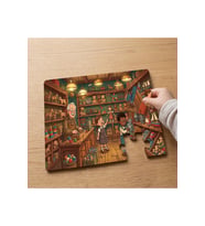 Oyuncak Dükkanında Mutlu Çocuklar Tasarımlı 24 Parça Ahşap Çocuk Puzzle