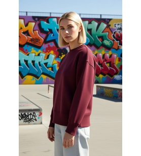 Kadın Bisiklet Yaka Düşük Kol Regular Kalıp Sweatshirt Fonksiyonel Dayanıklı Kaliteli Spor