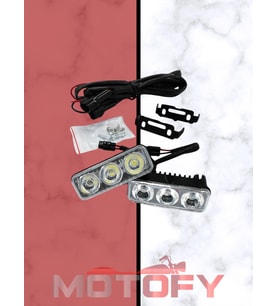 POWER LED 3LÜ GÜNDÜZ LEDİ - SİS FARI TAKIMI ULTRA PARLAK TESİSAT DAHİL SOKETLİ PREMİUM MODEL