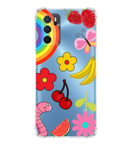 PrintiFy Oppo A16 Uyumlu Water Color 5 Baskılı Şeffaf Köşe Korumalı Antişok Kılıf