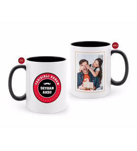 BK Gift Kişiye Özel Babalar Günü Hediyesi Fotoğraflı Siyah Beyaz Kupa Bardak-86