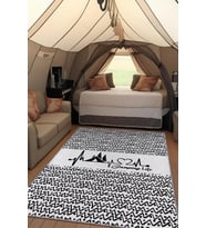 Homshtag Kamp Hayatı,İskandinav Desenli Kampçı Halısı,Çadır Halısı,Kampçı Halısı,Pamuklu Dokuma Tabanlı Yıkanabilir Halı (Çok Renkli)