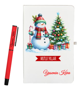 Yeni Yıl Hediyesi Kişiye Özel Defter ve Roller Kalem Seti