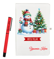 Yeni Yıl Hediyesi Kişiye Özel Defter ve Roller Kalem Seti