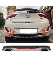 Hyundai i20 Gri Difüzör Difizör Kare Egzoz Görünüm Reflektörlü