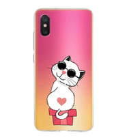Xiaomi Mi 8 Pro Uyumlu Kapak Coolcat Tasarımlı Şeffaf Silikon Kılıf
