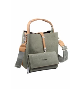 Just Polo Kilit Detaylı Kadın Kartlık ve Omuz Çanta Kombini PBU4002-1003 (Yeşil)