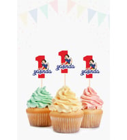 Pamuk Prenses Temalı * 1 (bir) Yaşında Cupcake Süsü '10lu
