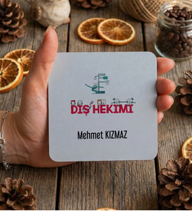 Kişiye Özel Diş Hekimi Bardak Altlığı Tıp Bayramı Hediyesi (Beyaz)