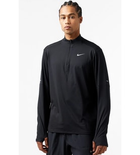 Nike Dri Fit Element 1/2-zip Running Top Men's Sweatshirt Erkek Reflektörlü Koşu Sweastshirt Siyah