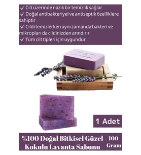 Özel Üretim %100 Organik Cilt&Saç Onarıcı Tüm Ciltler İçin Uygun Güzel Kokulu Lavanta Sabunu 1 Adet