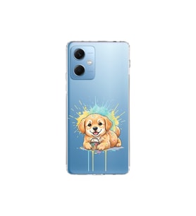Redmi Note 12 5G ile Uyumlu Splash Köpek Tasarımlı Şeffaf Silikon Kılıf