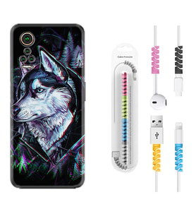 General Mobile GM 21 Pro GM 22 Pro Plus Kılıf Kablo Koruma Spiral Silikon Dog Eyes 1761