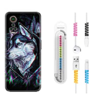 General Mobile GM 21 Pro GM 22 Pro Plus Kılıf Kablo Koruma Spiral Silikon Dog Eyes 1761