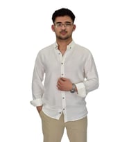Erkek Spor Gömlek Regular Fit 9646 BGL-ST04411 (Ekru)