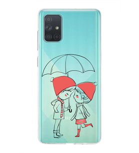 Samsung Galaxy A71 Uyumlu Kapak Aşk Tasarımlı Şeffaf Silikon Kılıf