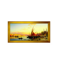 Manzara Temalı Kanvas Tablo 80 x 110 cm Gold Çerçeve