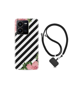 Vivo Y35 Kılıf Ipli Boyun Askılı Desenli Silikon Strip Flowers 2 1409