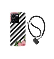 Vivo Y35 Kılıf Ipli Boyun Askılı Desenli Silikon Strip Flowers 2 1409