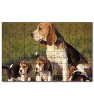 Cakapuzzle Anne Beagle ve Sevimli Yavruları Puzzle Yapboz MDF (Ahşap) (120 Parça)