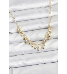 316L Çelik Zincir Gold Renk Kadın Kolye - TJ-BKO10786
