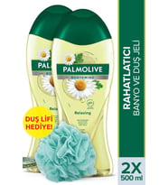 Palmolive Body & Mind Papatya Özü Ve Doğal Yağ Ile Banyo Ve Duş Jeli 500 ml x 2 Adet + Duş Lifi Hediye