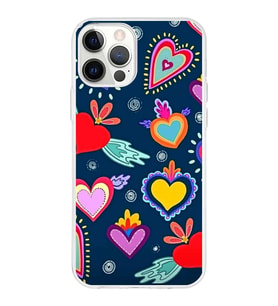 PrintiFy Apple  iPhone 12 Pro ile Uyumlu 1mm Slim Fit Retro Renkler 3 Baskılı Şeffaf  Kılıf
