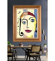 Altın Varaklı  Çerçeveli Paspartulu Tablo ndd609 (Gold)