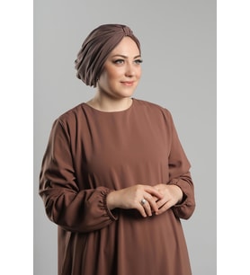 Vizon Pratik Hazır Geçmeli Tesettür Bone Sandy Pileli Salaş 2121_10