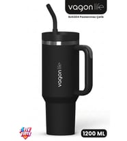 Tumbler Quencher Cup 1200 ML Pipetli Rahat İçim Kulplu SUS304 Paslanmaz Çelik 1.2L Termos 1103-1200ML