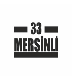 33 Mersinli Araba Sticker siyah 16x9 CM (Siyah)