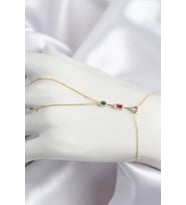 Pirinç Renkli Zirkon Taşlı Model Gold Renk Şahmeran - TJ-SN723