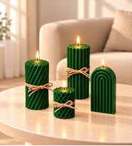Ng Gifts Dekoratif 4'lü Yeşil Mum Seti