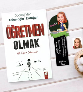 BK Gift Kişiye Özel Kadın En İyi Öğretmen Karikatürlü Ahşap Kitap Ayracı Ve Öğretmen Olmak Kitabı Hediye Seti-1