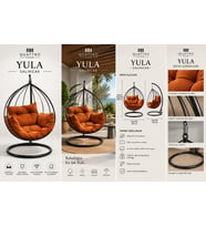 Yula Salıncak – Minderli Metal Gövdeli Bahçe ve Balkon Salıncağı