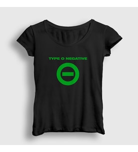 Presmono Kadın Siyah Logo Type O Negative T-Shirt 436528tt