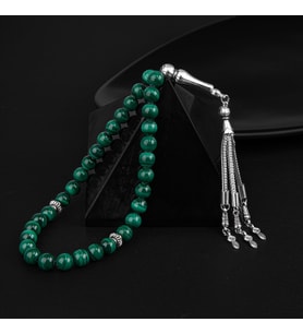 Malakit Doğal Taş Tesbih 33lük - 8mm (Çok Renkli)