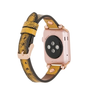 Bouletta Apple Watch Uyumlu Deri Kordon 38-40-41mm Vintage Ferro RT V24SEF Sarı
