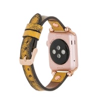 Bouletta Apple Watch Uyumlu Deri Kordon 38-40-41mm Vintage Ferro RT V24SEF Sarı