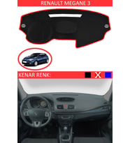 Renault Megane 3 Için Uygun Torpido Koruma Halısı Siyah Kenar Renk Kırmızı