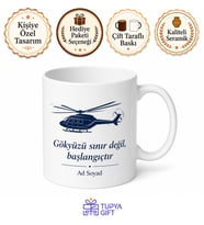 Helikopter Pilotu Döner Kanat Ustası İsme Özel Kupa Bardak Hediye