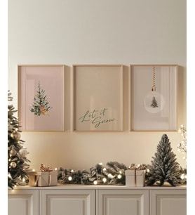 Çerçevesiz Poster Let it Snow 3'lü