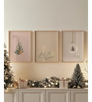 Çerçevesiz Poster Let it Snow 3'lü (Çok Renkli)