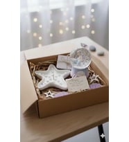 Mumelia Candles Deniz Yıldızı Mum ve Deniz Kızı Kar Küresi Temalı El Yapımı %100 Doğal Soya Wax Okyanus Kokulu Hediyelik Dekoratif Mum
