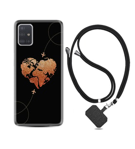 Samsung a71 A72 A73 A7 A9 2018 C7 C9 Kılıf Boyun Askılı Silikon Plane Heart 1721