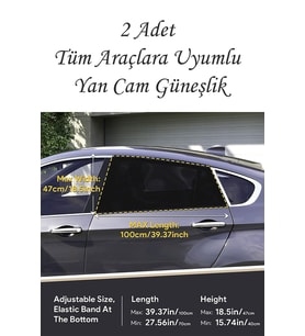 2 Adet Araba Cam Perdesi Araç Yan Cam Güneşlik